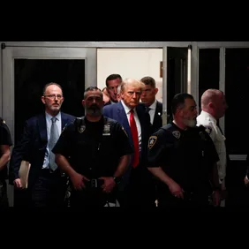 NEW YORK, NY - April 4: Former president Donald Trump arrives f