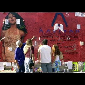 Aaliyah Fans Sign Mural In Tribute