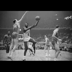 Celtics' Russell Hooking Shot