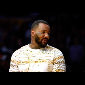 Rapper The Game Attends Portland Trail Blazers v Los Angeles Lakers Pre-season Basketball Game