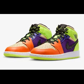 Air-Jordan-1-Mid-Kids-Volt:Vivid-Orange-Dropping-Soon