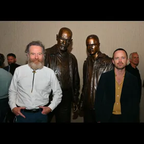 Sony Pictures Television Hosts "Breaking Bad" Statues Unveiling Featuring Bryan Cranston And Aaron Paul