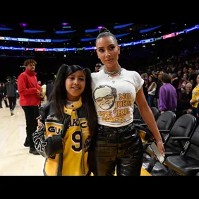 Celebrities At The Los Angeles Lakers Game