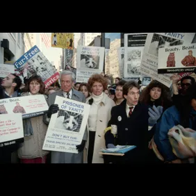 Demonstrators Marching at Animal Rights Rally