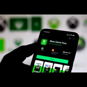 In this photo illustration the Xbox Game Pass logo is seen