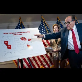 Rudy Giuliani And Trump Legal Advisor Hold Press Conference At RNC HQ