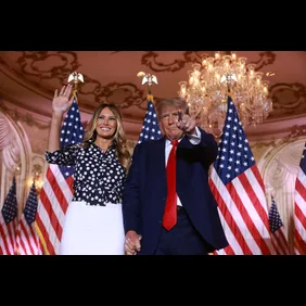 Former U.S. President Donald Trump  Makes An Announcement At His Florida Home