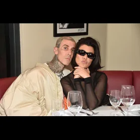 Travis Barker and Kourtney Kardashian Attend the Ribbon Cutting Ceremony at the Newly Opened Crossroads Kitchen at The Commons at Calabasas