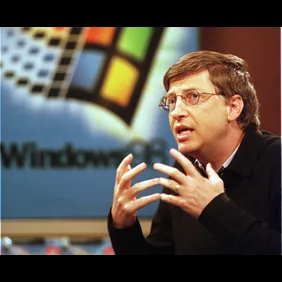 Bill Gates at Windows 98 news conference