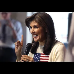 Presidential Candidate Nikki Haley Campaigns In Iowa Ahead Of The State's Caucus Next Month