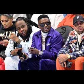 Celebrities Attend San Antonio Spurs v Atlanta Hawks