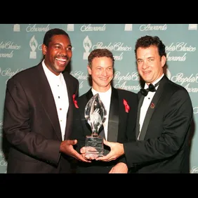 Cast members from the movie "Forrest Gump" pose wi