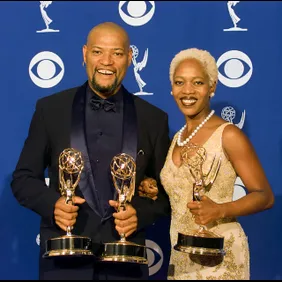 Emmy Winners Laurence Fishbourne Alfre Woodard at Emmy Awards Show