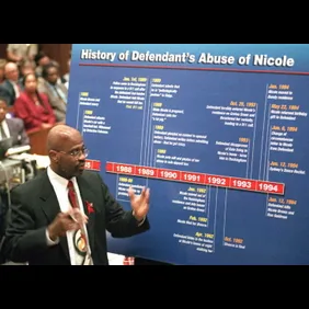 Prosecutor Christopher Darden speaks to the jury w