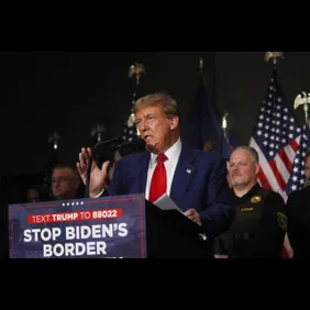 Former President Trump Holds A Campaign Rally In Grand Rapids, Michigan