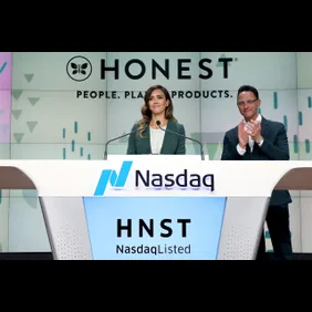 The Honest Company Rings The Nasdaq Stock Market Opening Bell To Mark The Company's IPO