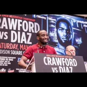 Bill Tompkins Terence Crawford at boxing press conference Archive
