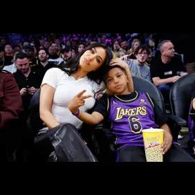 Celebrities At The Los Angeles Lakers Game