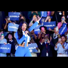Megan Thee Stallion Attends Kamala Harris Campaign Rally In Atlanta