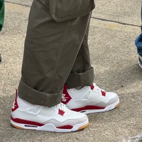 Nike-SB-Air-Jordan-4-Varsity-Red-On-Feet