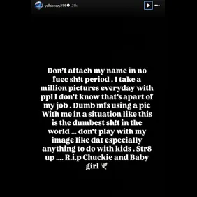 Yella Beezy - Instagram Story