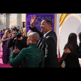 Mar 27, 2022; Los Angeles, CA, USA; Will Smith and Jada Pinkett Smith arrives at the 94th Academy Awards at Dolby Theatre.