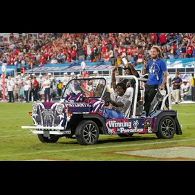 Rapper Kodak Black and friends entertain the crowd during a 42-20 victory over Monmouth at FAU Stadium on Saturday, September 2,