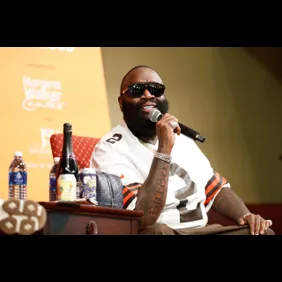 Mississippi native rapper and music executive Rick Ross speaks during an artist-in-conversation talk at Galloway United