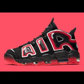 シューズ(男性用) $ NIKE AIR MORE UPTEMPO \"LASER CRIMSON\" Nike Air More Uptempo Black White Laser Crimson Men's