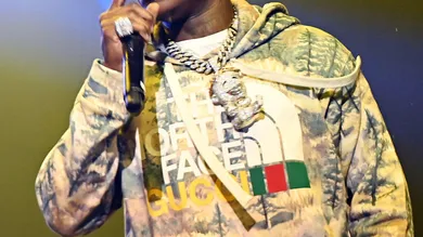 Rapper DaBaby performs onstage during "Rolling Loud Presents: DaBaby Live Show Killa" tour at Coca-Cola Roxy on December 04, 2021 in Atlanta, Georgia. (Photo by Paras Griffin/Getty Images)