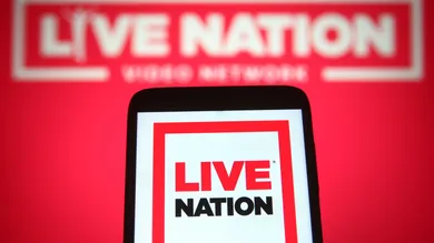 In this photo illustration a Live Nation Entertainment logo