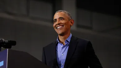 Former President Obama And Former Attorney General Eric Holder Campaigns With Michigan Democrats