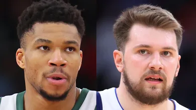 Collage of Luka & Giannis