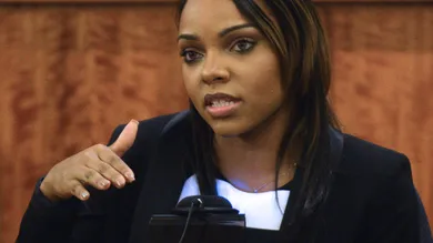 (Fall River, MA, 03/30/15) Aaron Hernandez trial continues at Bristol County Superior Court. Shayanna Jenkins, Hernandez's fiancee, took the witness stand. Monday, March 30, 2015. Staff photo by Ted Fitzgerald