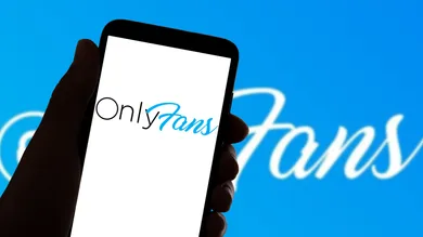 In this photo illustration, the Onlyfans app logo is on the