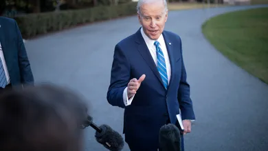 President Biden Departs The White House For House Democratic Caucus Issues Conference In Baltimore