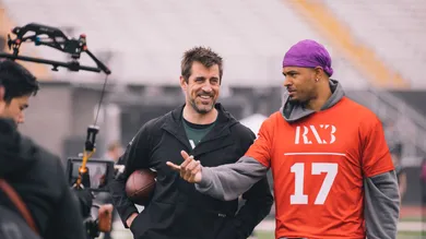 Aaron Rodgers and former teammate RX3 Charity Flag Football