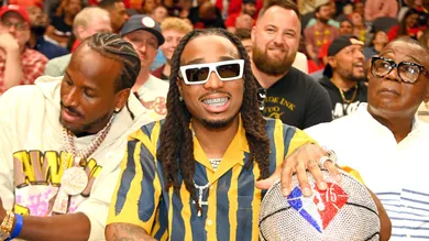 Celebrities Attend Miami Heat v Atlanta Hawks - Game Three