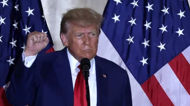 Former President Donald Trump Holds A Press Conference At Mar-a-Lago After Being Arraigned In New York