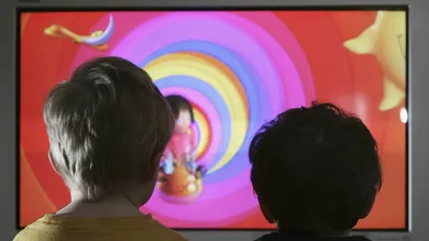 Children Watch Television At Home