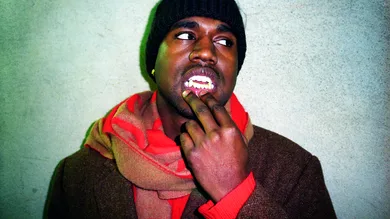 Kanye West showing off his teeth, London, UK 2004