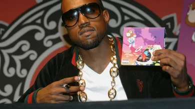 Kanye West Celebrates His New CD At Virgin Megastore