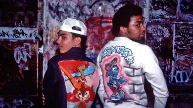 Hip-hop fashion relating to graffiti art