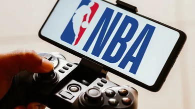 In this photo illustration, the National Basketball