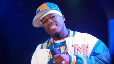 Rapper 50 Cent performs on MTV's Direct Effect