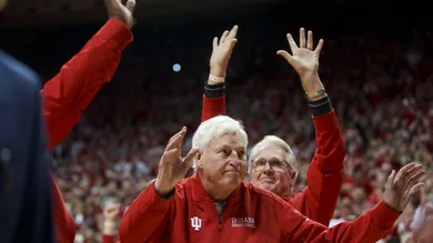 Welcome remarks from fans as NCAA basketball coach Bob