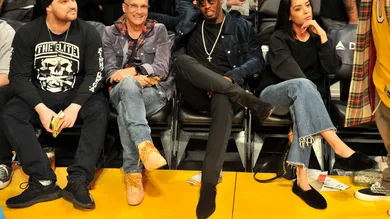 Celebrities At The Los Angeles Lakers Game