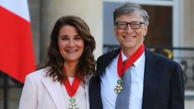 French President Receives Bill Gates, the co-Founder of the Microsoft Company At Elysee Palace