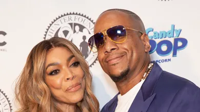 Wendy Williams wearing dress by Norma Kamali and Kevin