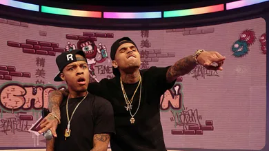 Chris Brown Visits BET's "106 & Park"
